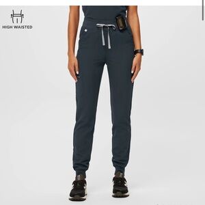 Figs - High Waisted Zamora Jogger Scrub Pant - Space grey - Large